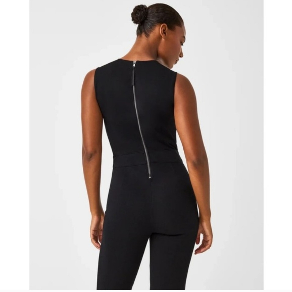 Nwt Women's Spanx Perfect Sleeveless Jumpsuit In Black Size XL Petite - Picture 3 of 8